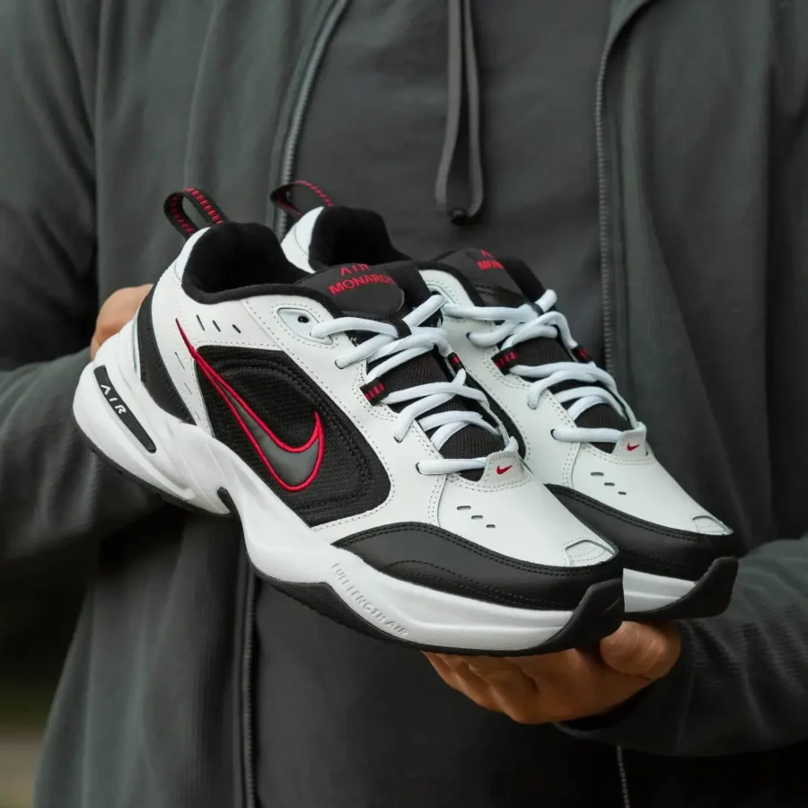 Nike Air Monarch IV White Black-Varsity Red
