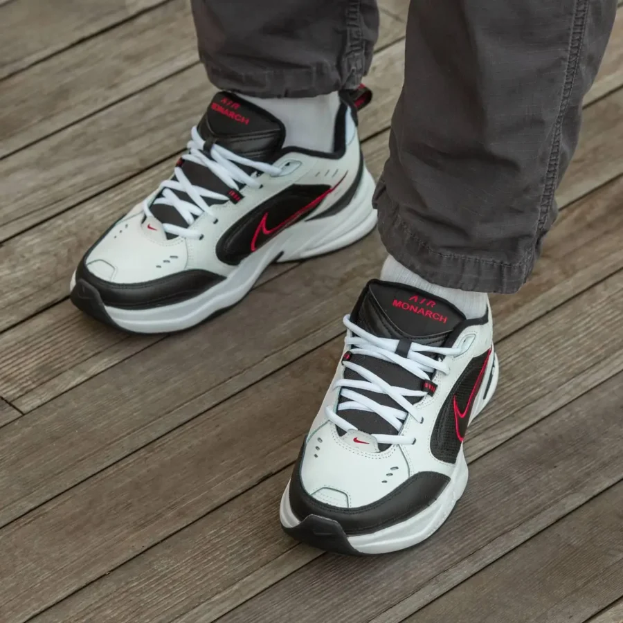 Nike Air Monarch IV White Black-Varsity Red