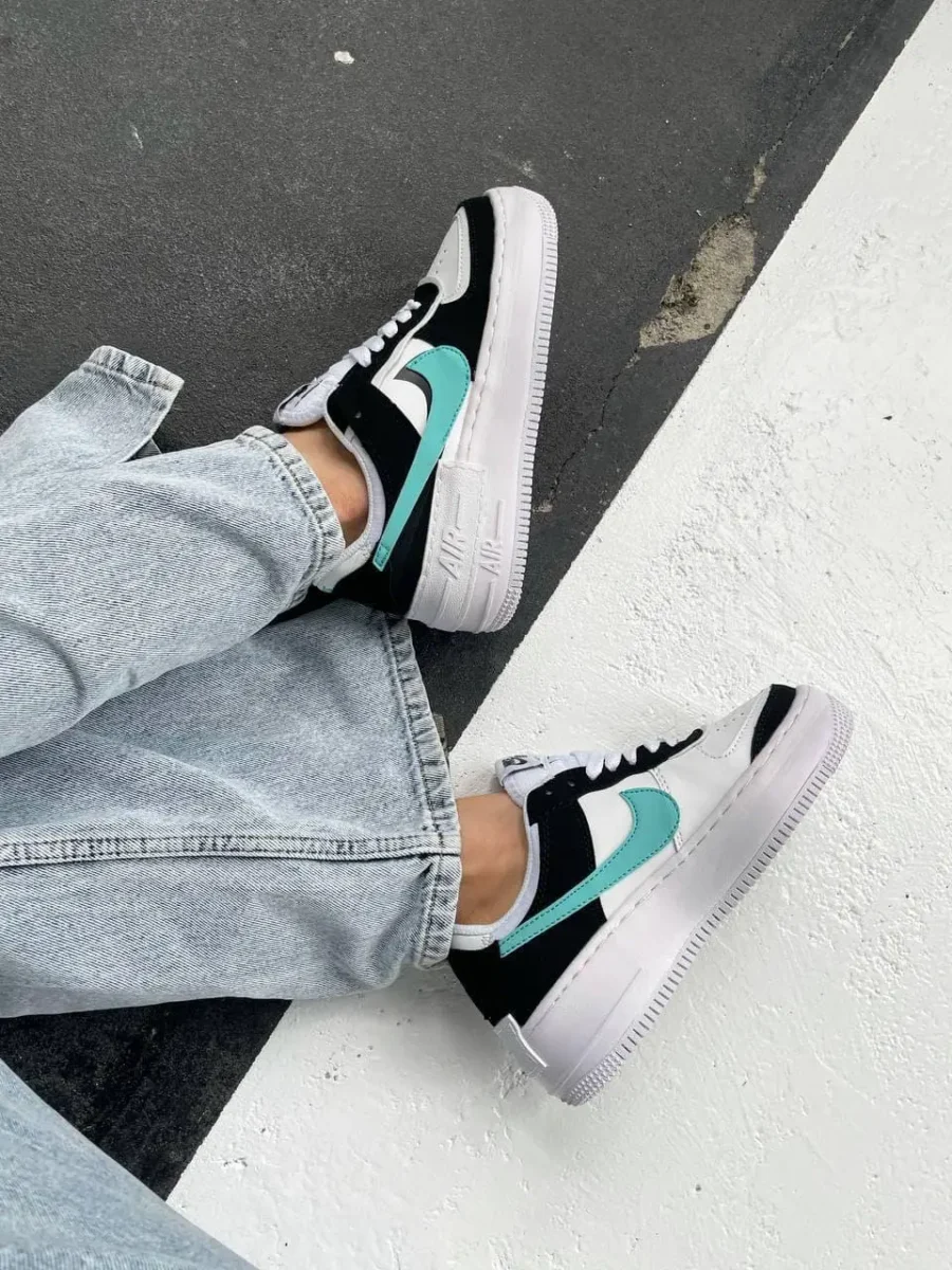 Nike Force 1 Low Shadow White Black Aurora