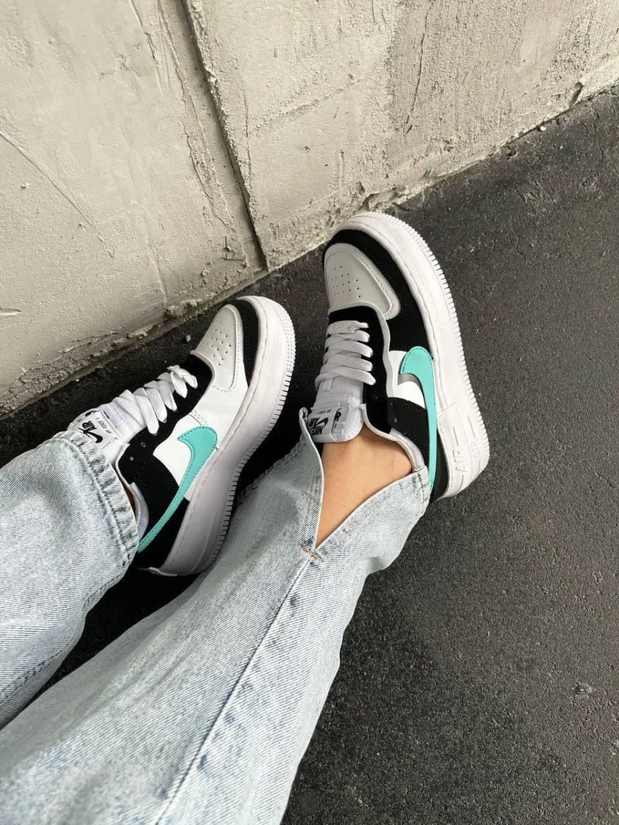 Nike Force 1 Low Shadow White Black Aurora