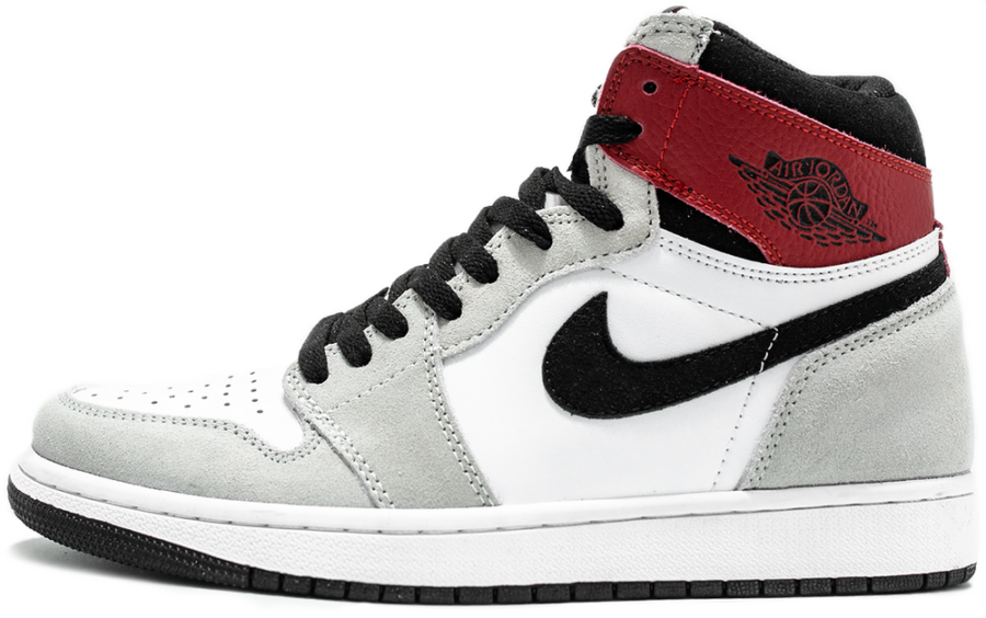Nike Air Jordan 1 Retro High OG White Black-Light Smoke Grey-Varsity Red