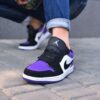 Nike Air Jordan 1 Low White Black-Court Purple