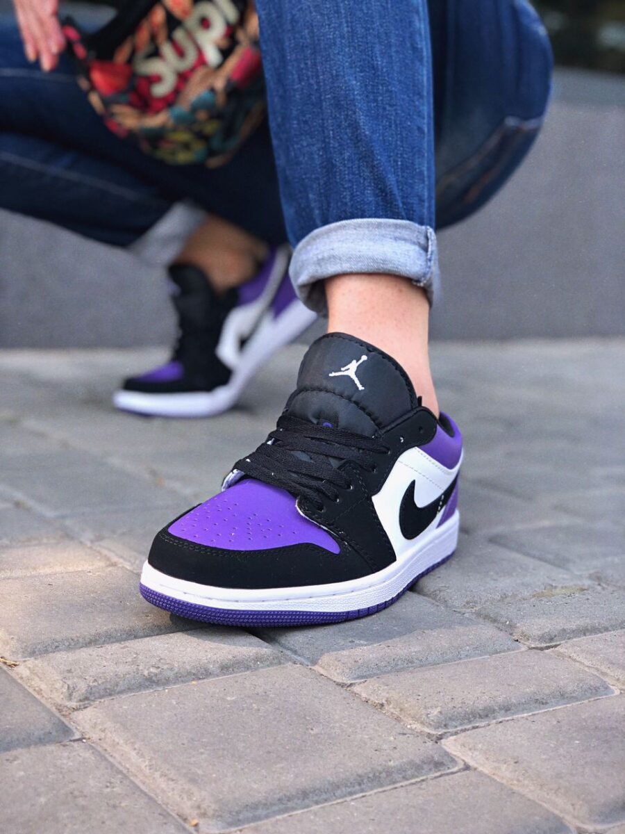 Nike Air Jordan 1 Low White Black-Court Purple