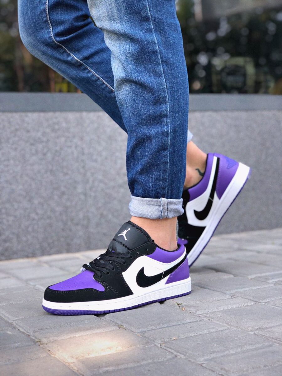 Nike Air Jordan 1 Low White Black-Court Purple