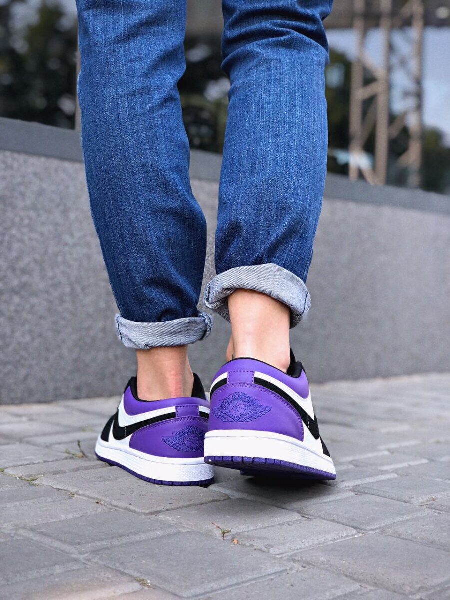 Nike Air Jordan 1 Low White Black-Court Purple