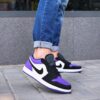 Nike Air Jordan 1 Low White Black-Court Purple