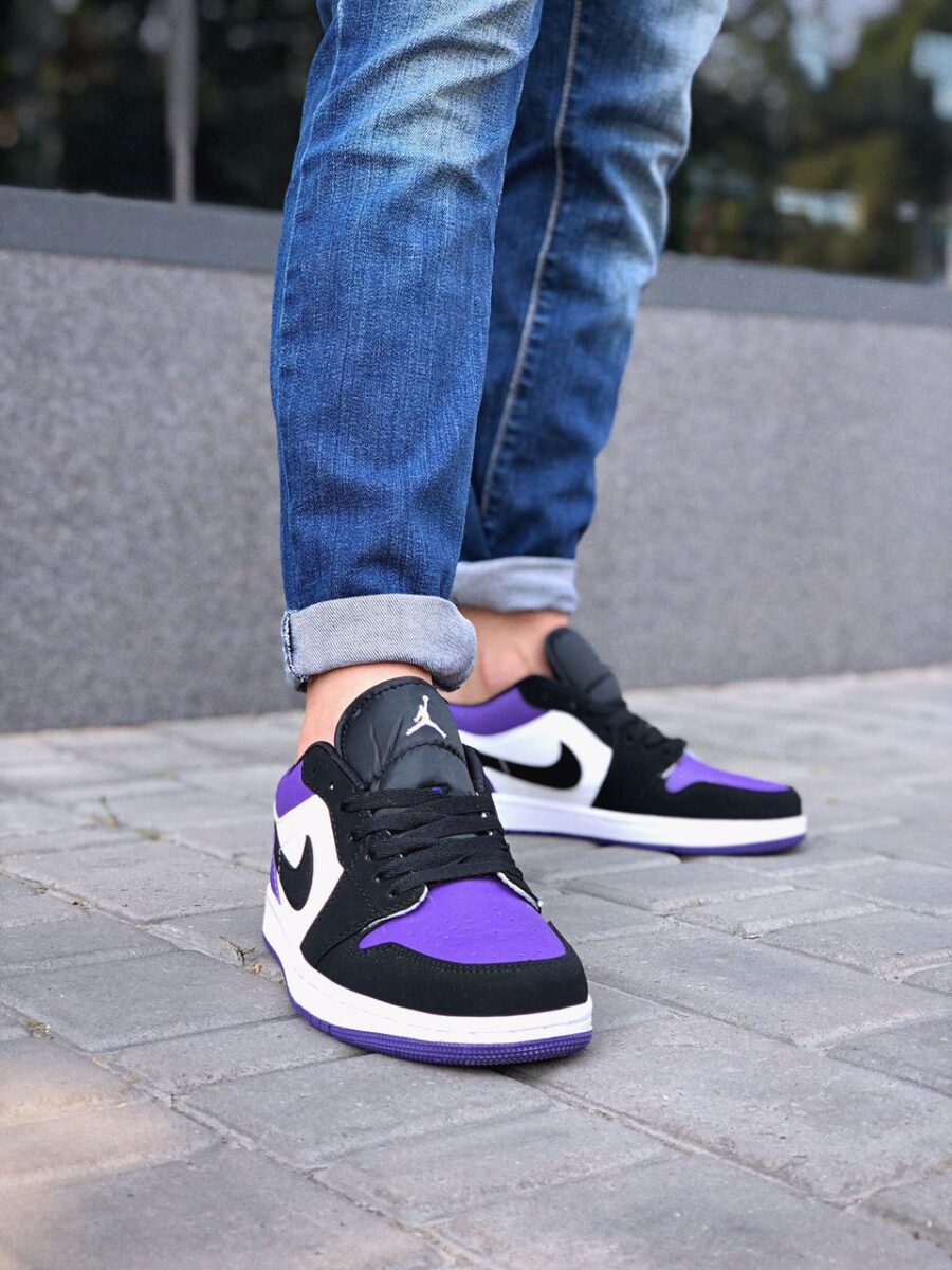 Nike Air Jordan 1 Low White Black-Court Purple