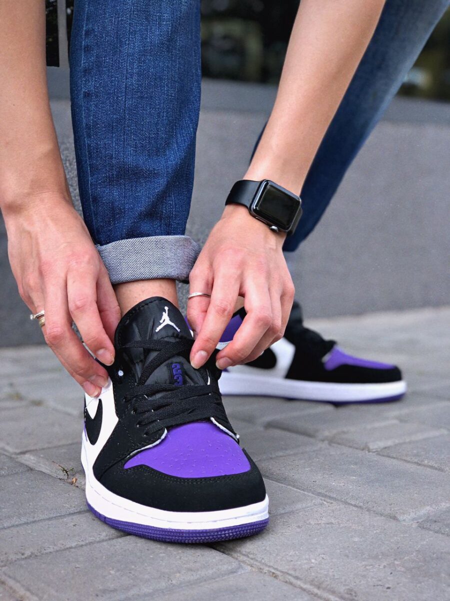 Nike Air Jordan 1 Low White Black-Court Purple