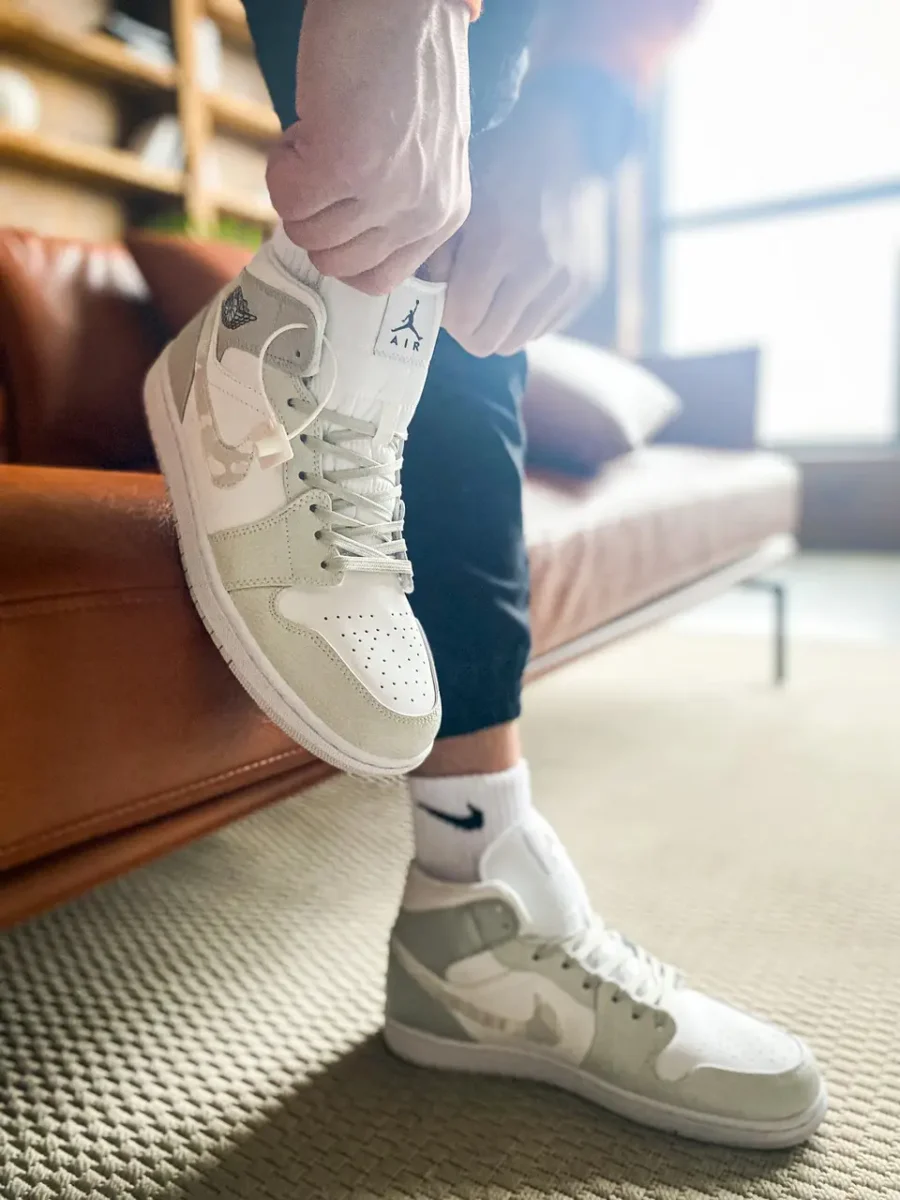 Nike Air Jordan 1 Mid Grey Camo