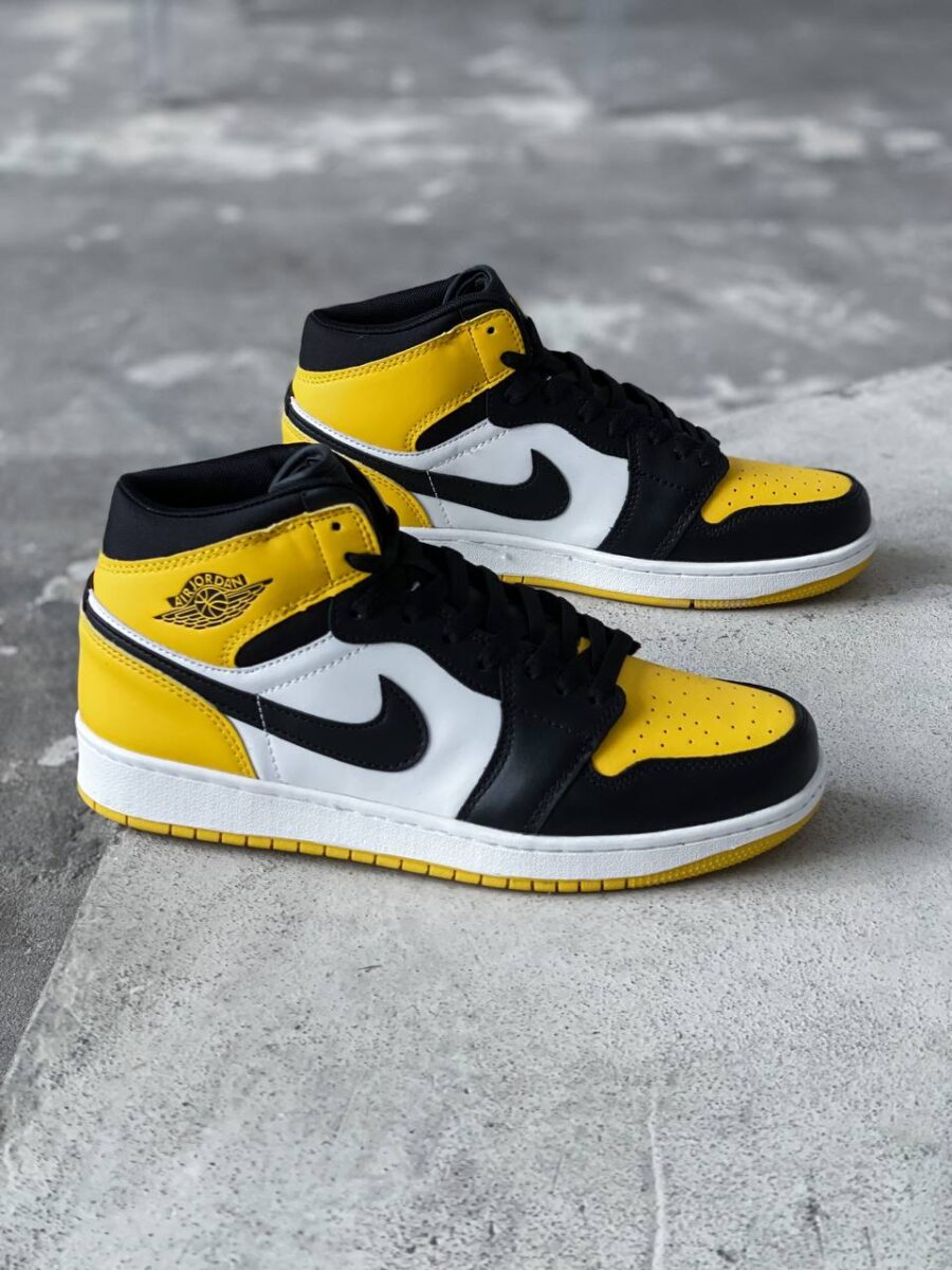 Nike Air Jordan 1 Mid Yellow Toe Black