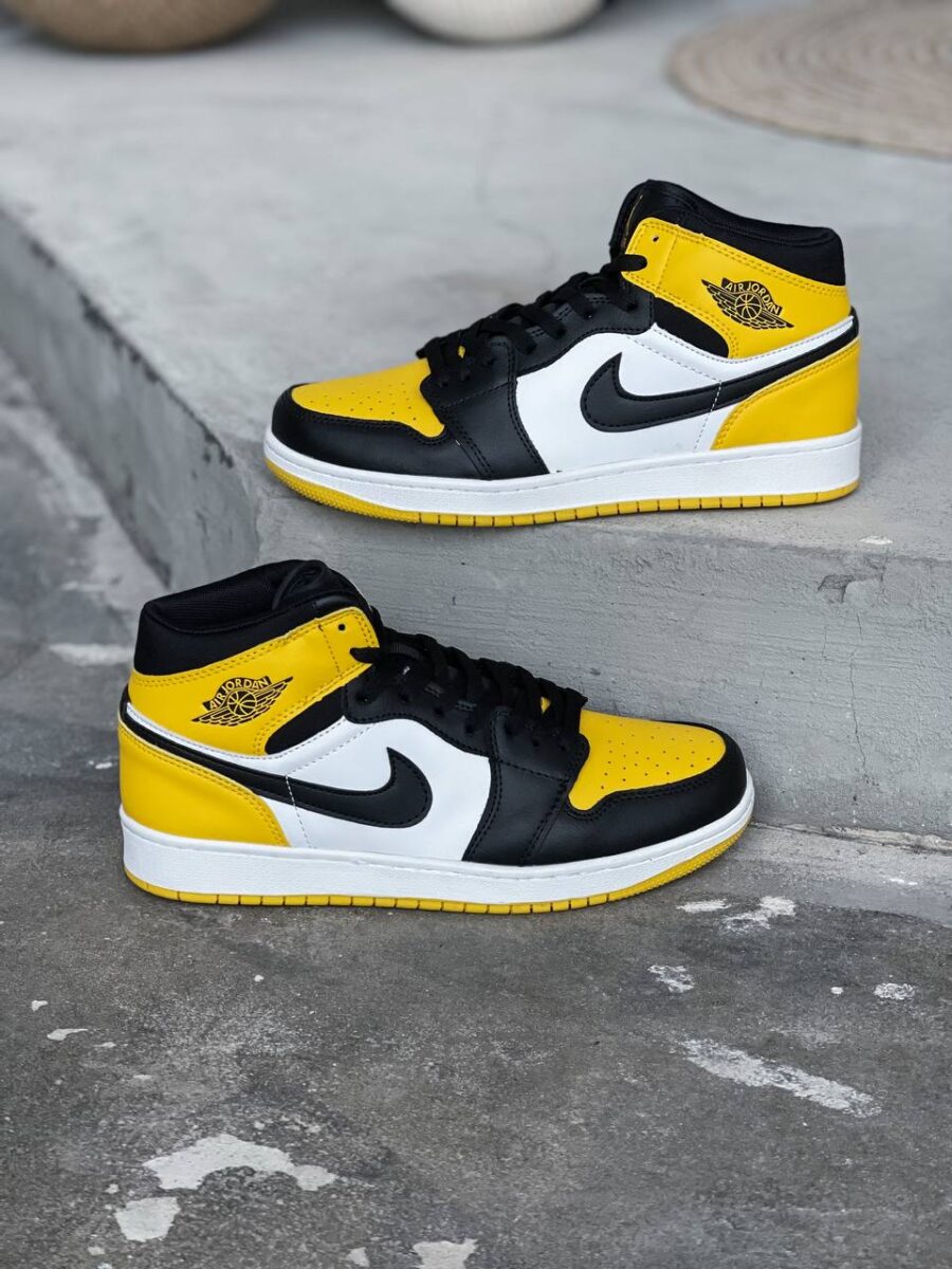 Nike Air Jordan 1 Mid Yellow Toe Black