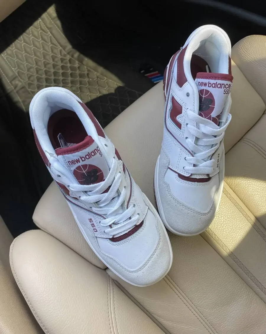 New Balance 550 Sea Salt Burgundy