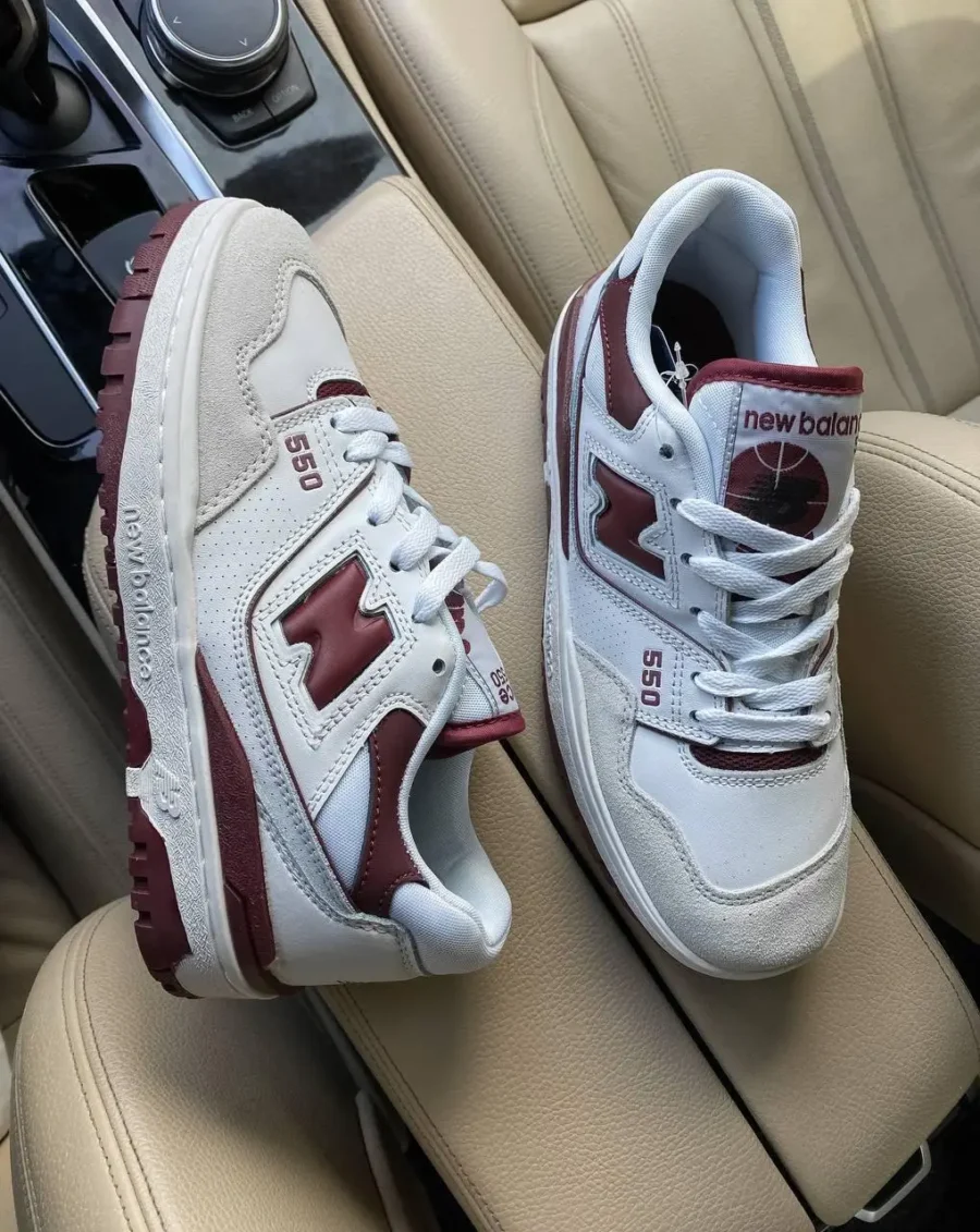 New Balance 550 Sea Salt Burgundy