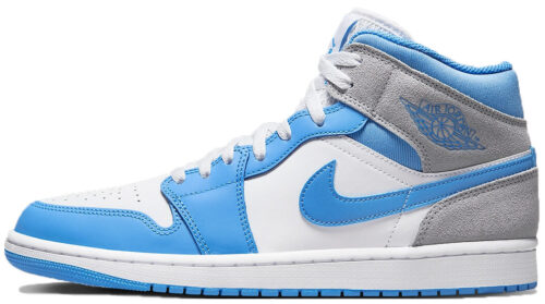 NIKE AIR JORDAN RETRO 1 MID BLUE GREY