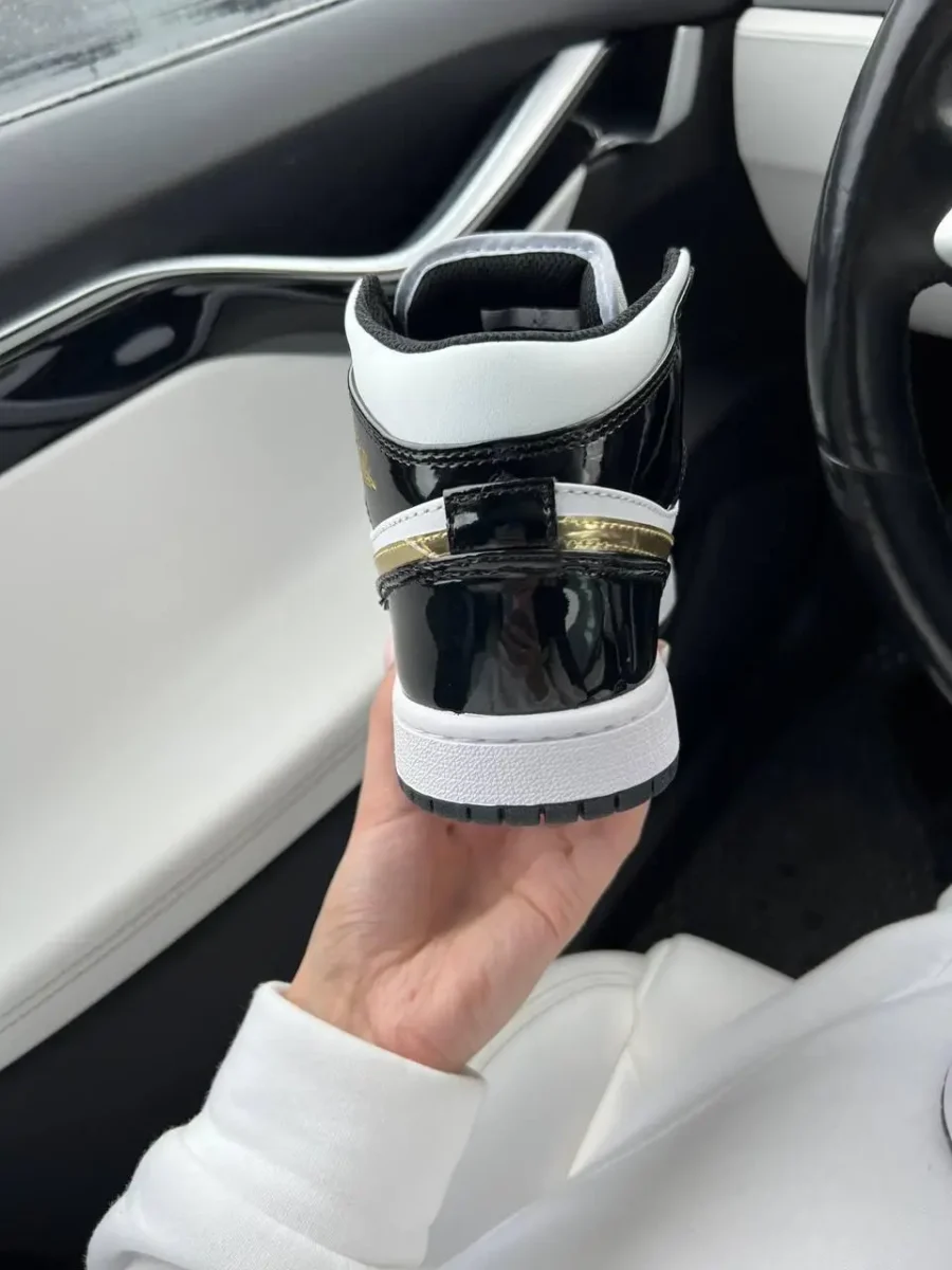 Nike Air Jordan 1 Mid Patent Golden Black