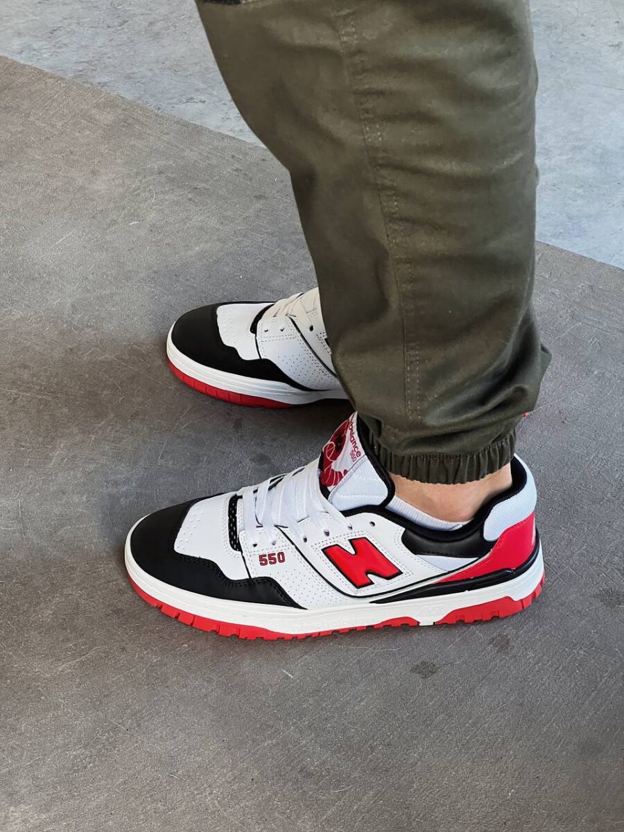 New Balance 550 White Red Black 5