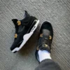 Nike Air Jordan 4 Retro Royalty Black Metallic Gold-White