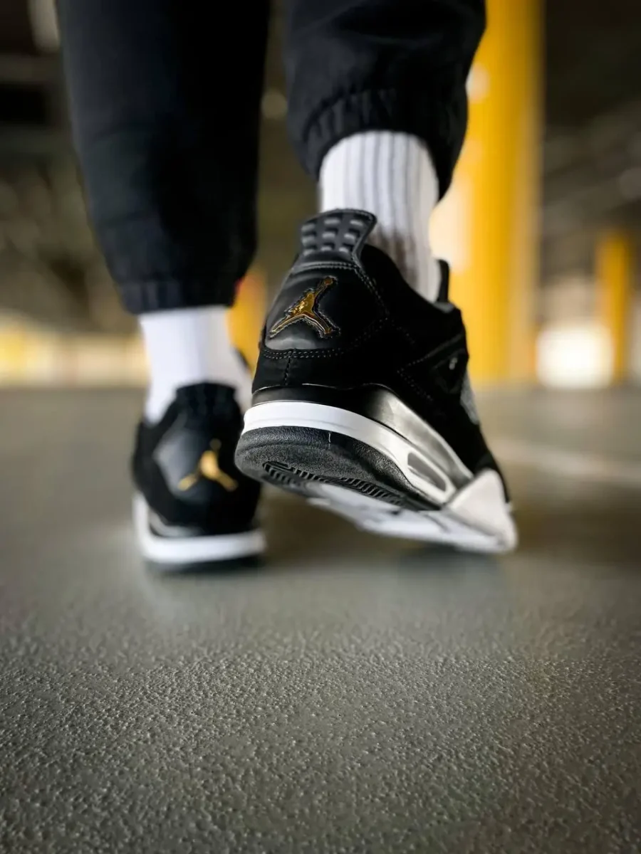 Nike Air Jordan 4 Retro Royalty Black Metallic Gold-White