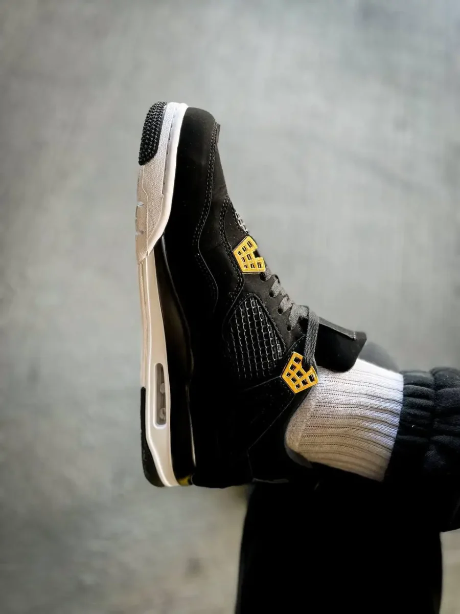 Nike Air Jordan 4 Retro Royalty Black Metallic Gold-White