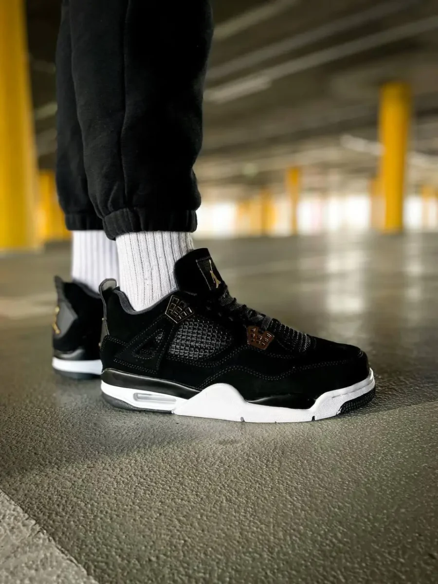 Nike Air Jordan 4 Retro Royalty Black Metallic Gold-White