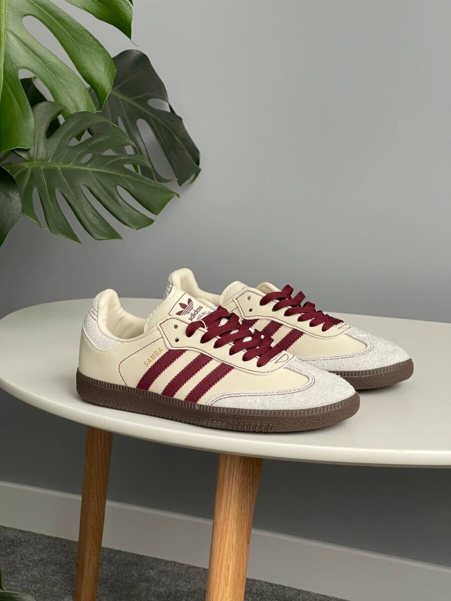 Adidas Samba OG Wonder White Maroon IG1987