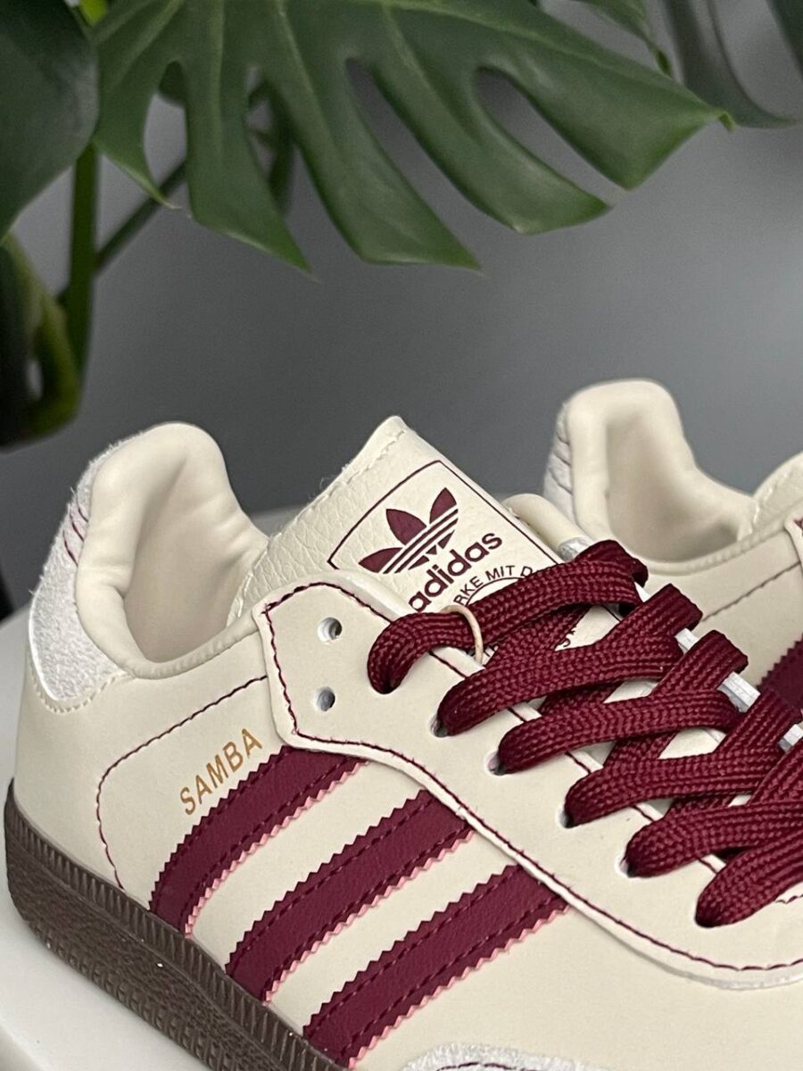 Adidas Samba OG Wonder White Maroon IG1987